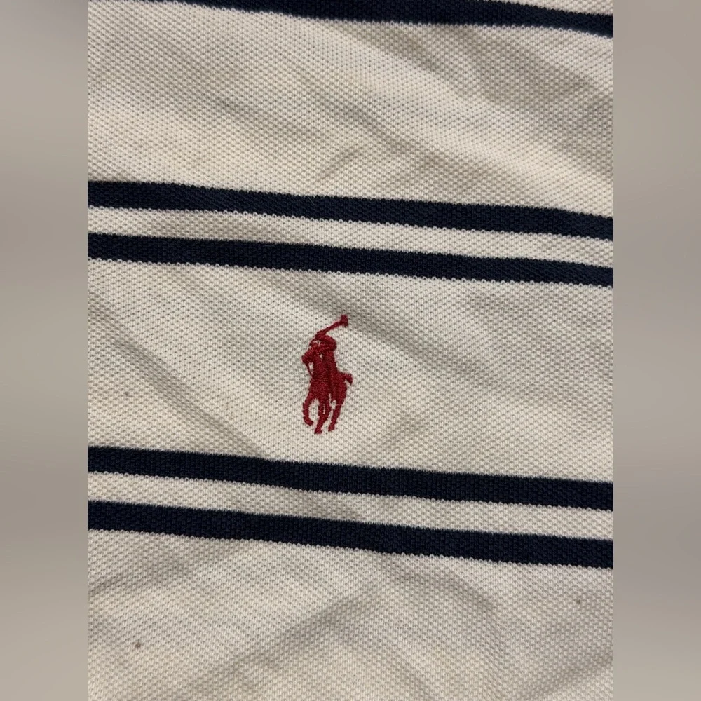 Ralph Lauren Cream and Black Striped Polo Shirt